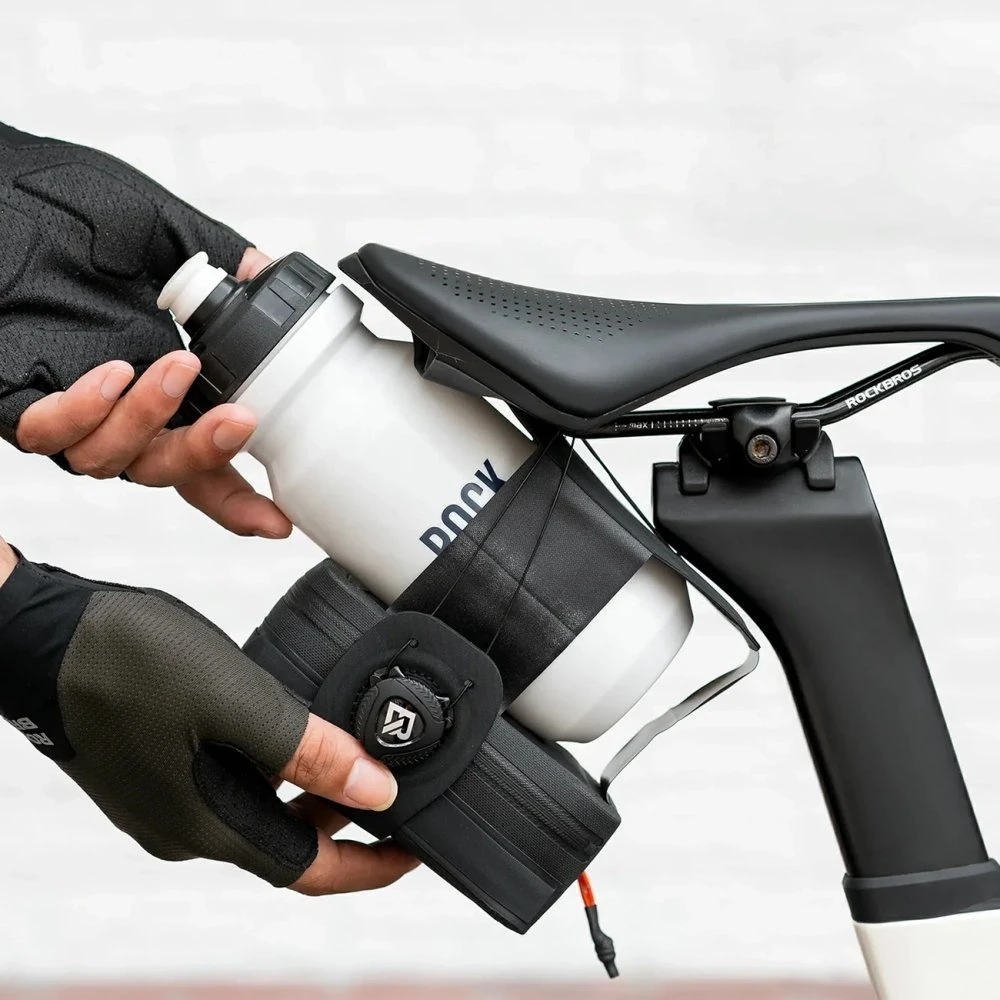 Rockbros AS-150 Atsparus vandeniui Multifunctional Saddle Bag with Bottle Holder - Juodas