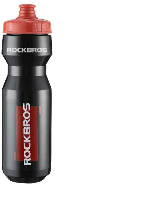Gertuvė Rockbros 750 ml Bike Bottle - Transparent Juodas with Raudona Mouthpiece