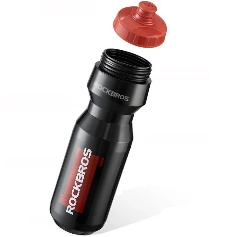 Gertuvė Rockbros 750 ml Bike Bottle - Transparent Juodas with Raudona Mouthpiece