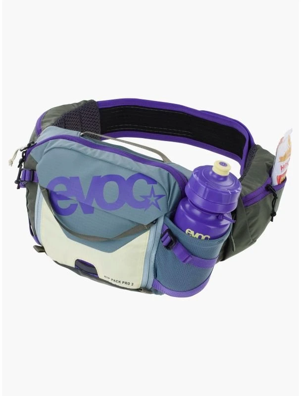 Dviračio juosmens rankinė EVOC Hip Pack Pro 3, 3 l, plieno/violetinė/tamsiai alyvuogių