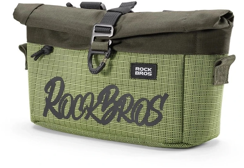 Rockbros W020 Dvigubos paskirties priekinis krepšys, dviračiui/pečiui - Žalias