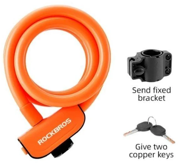 Dviračio spyna Rockbros RKS515-OR 1.1m oranžinė