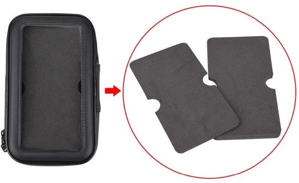 „Hurtel“ vandeniui atsparus dviračio telefono laikiklis, universalus dėklas, dviračio ir motociklo telefono laikiklis, XL dydis (maksimalus telefono dydis: 165 mm x 80 mm), juodas (be vairo tvirtinimo)