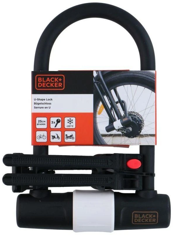 Black & Decker Juodas & Decker - Dviračio spyna / U formos spyna 14x25 cm