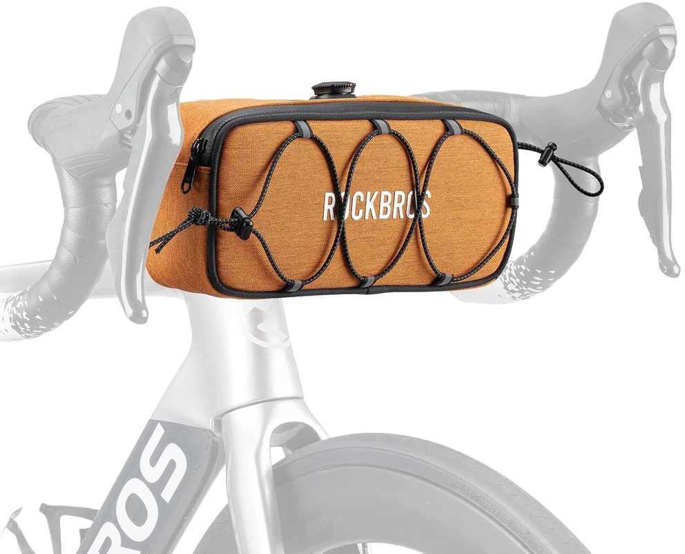 Rockbros TL001 ROAD TO SKY 1.9L Handlebar Bike Bag Atsparus vandeniui - Oranžinis