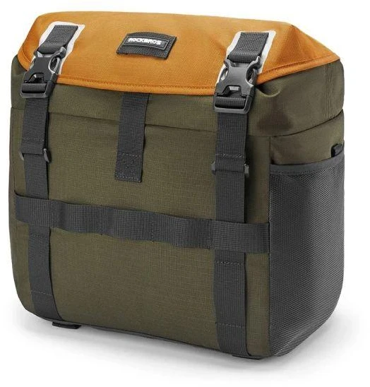 Rockbros W019 Handlebar Bike Bag 13.5-24L - Žalias-Oranžinis