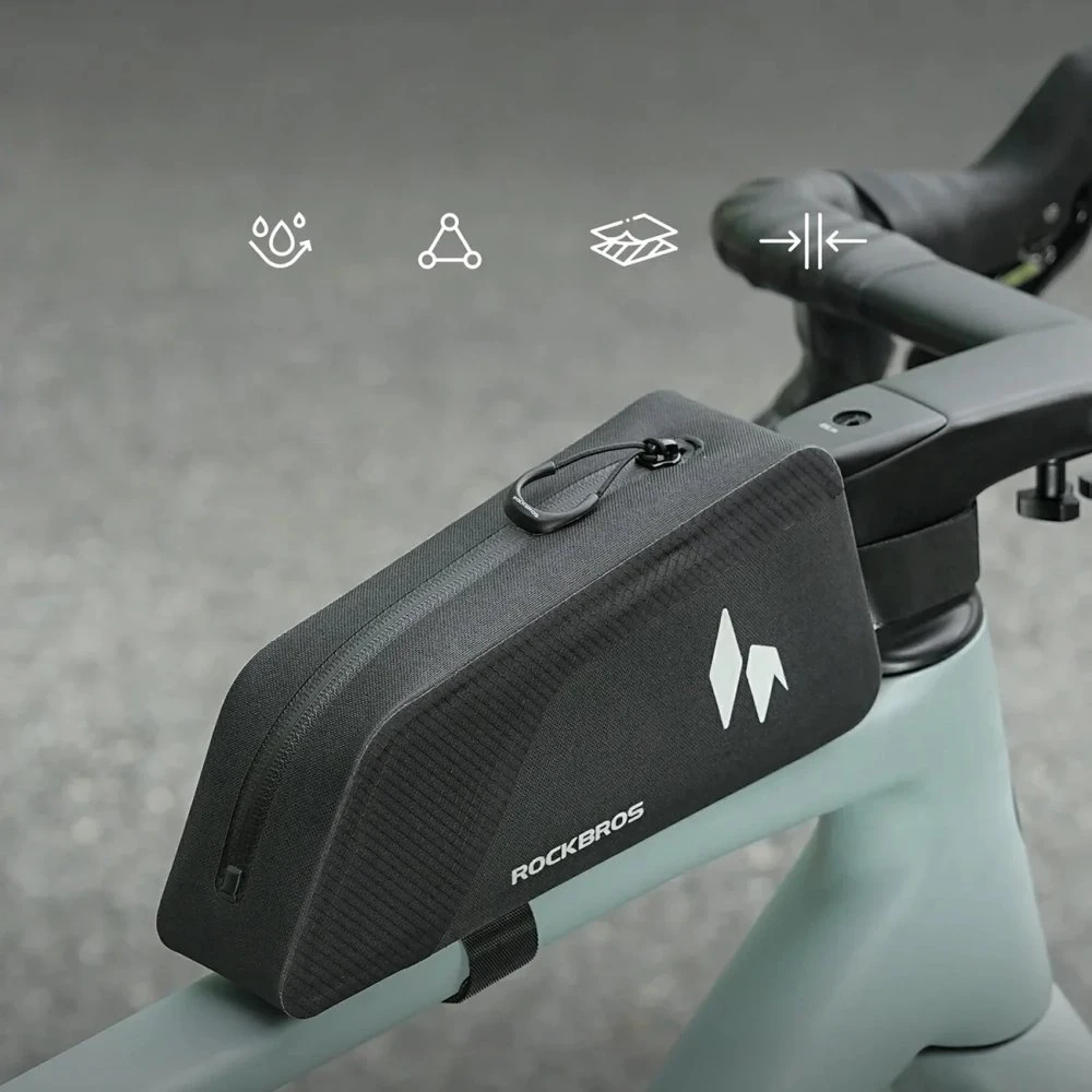 Rockbros AS-151 RideMate Atsparus vandeniui Top Tube Bag - Juodas