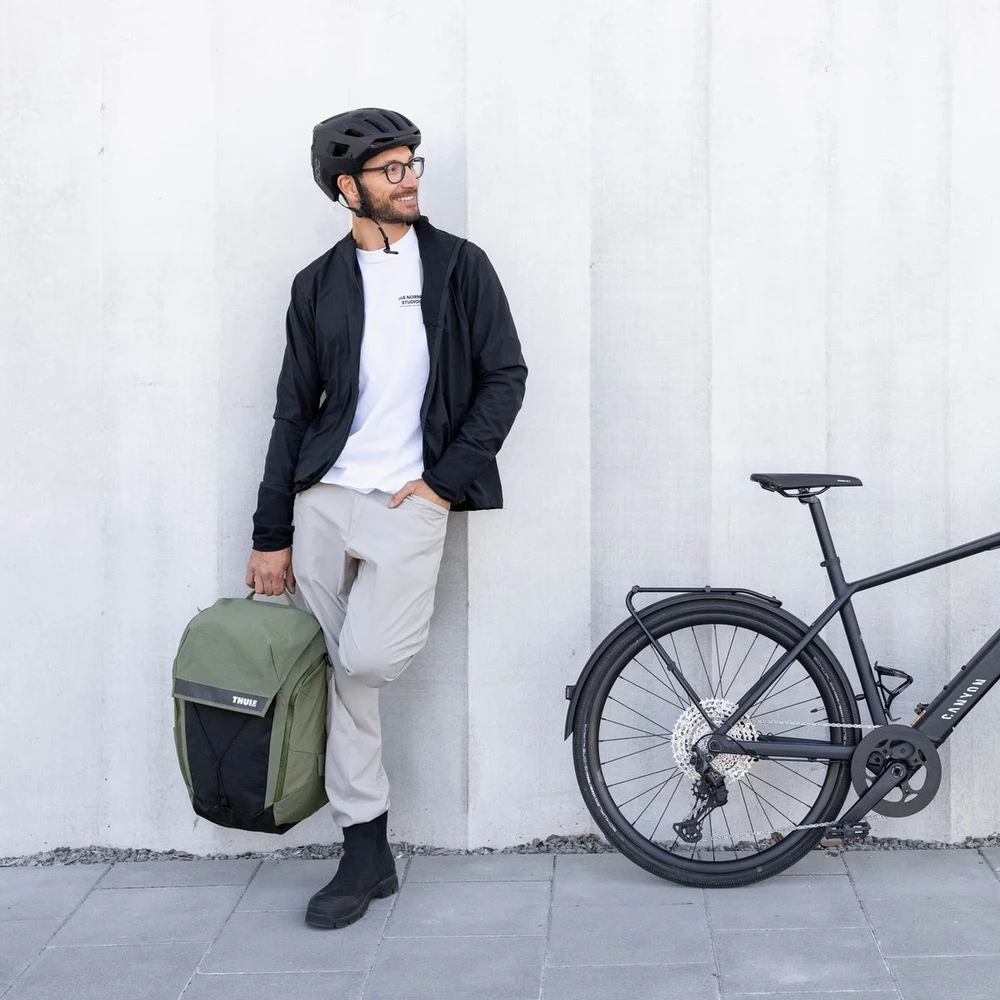 Dviračių kuprinė Thule Paramount Bike Commute 28 l, švelniai žalia