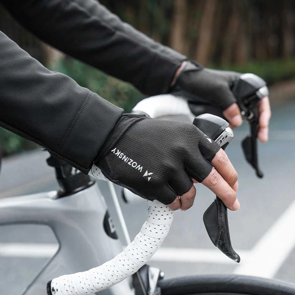 Wozinsky WRR-01XL dviratininko pirštinės, XL dydis - Juodas