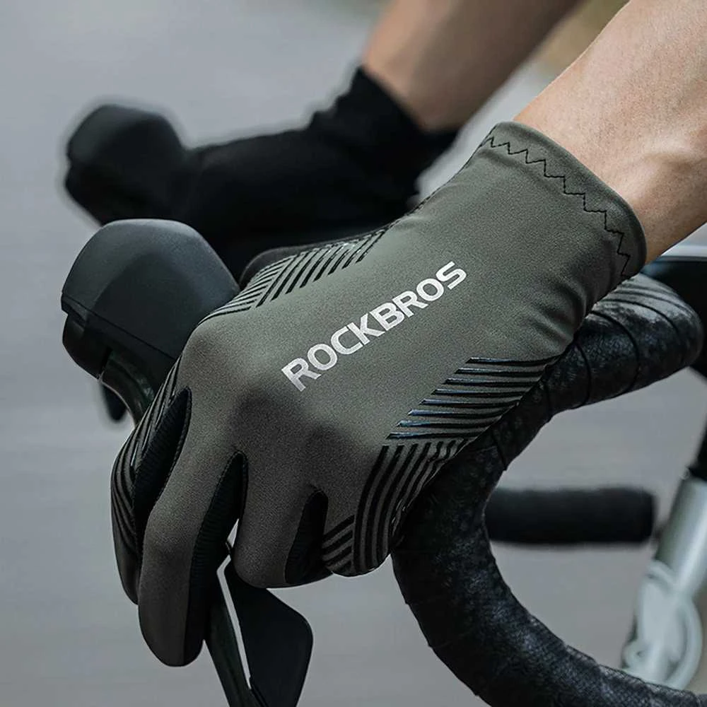 Rockbros cycling pirštinės spring/summer/autumn, full, size: XL – juodos spalvos