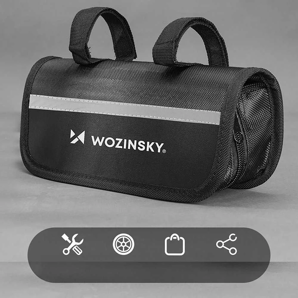 Wozinsky WMZ-01N įrankių rinkinys, 16 viename dviračio daugiafunkcis įrankis, pompa, veržliarakčiai, kameros rinkinys - juodas