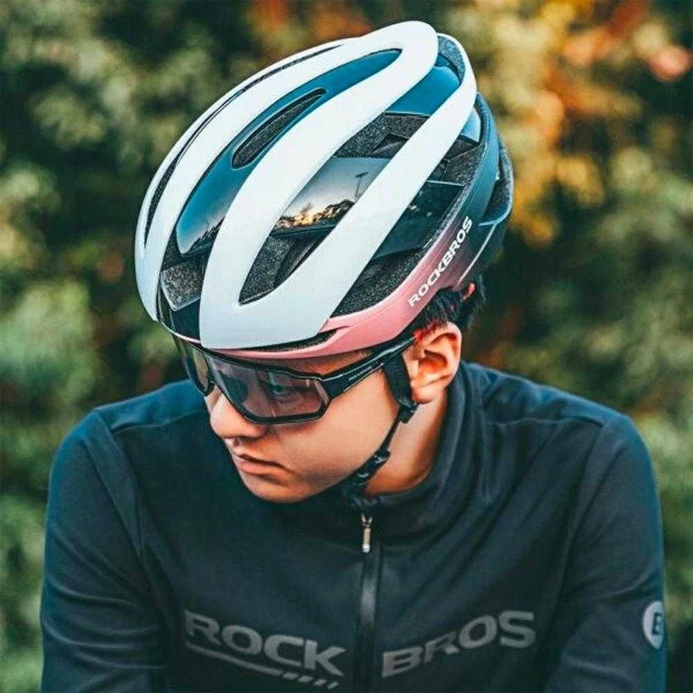 Rockbros dviratininko šalmas 10110004007 dydis L – mėlynos ir rožinės spalvos