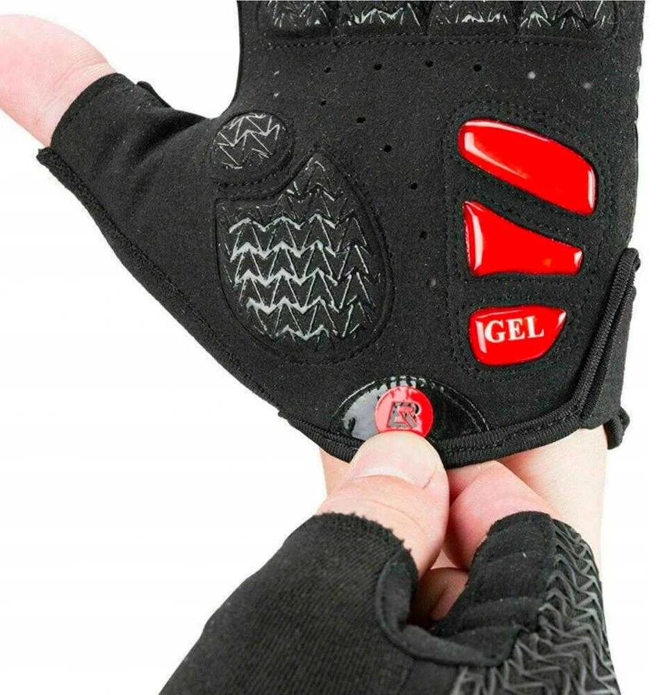 Rockbros S169BR XXL dviratininko pirštinės su geliu – juodos spalvos ir raudonos spalvos