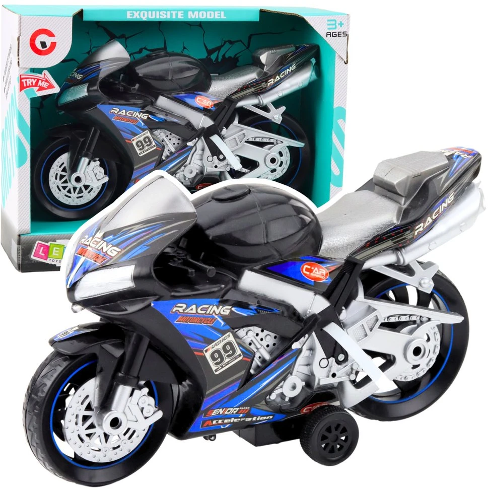 Motor Lenktyninis motociklas su šviesos ir garso efektais