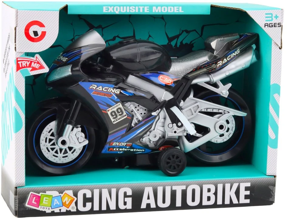 Motor Lenktyninis motociklas su šviesos ir garso efektais