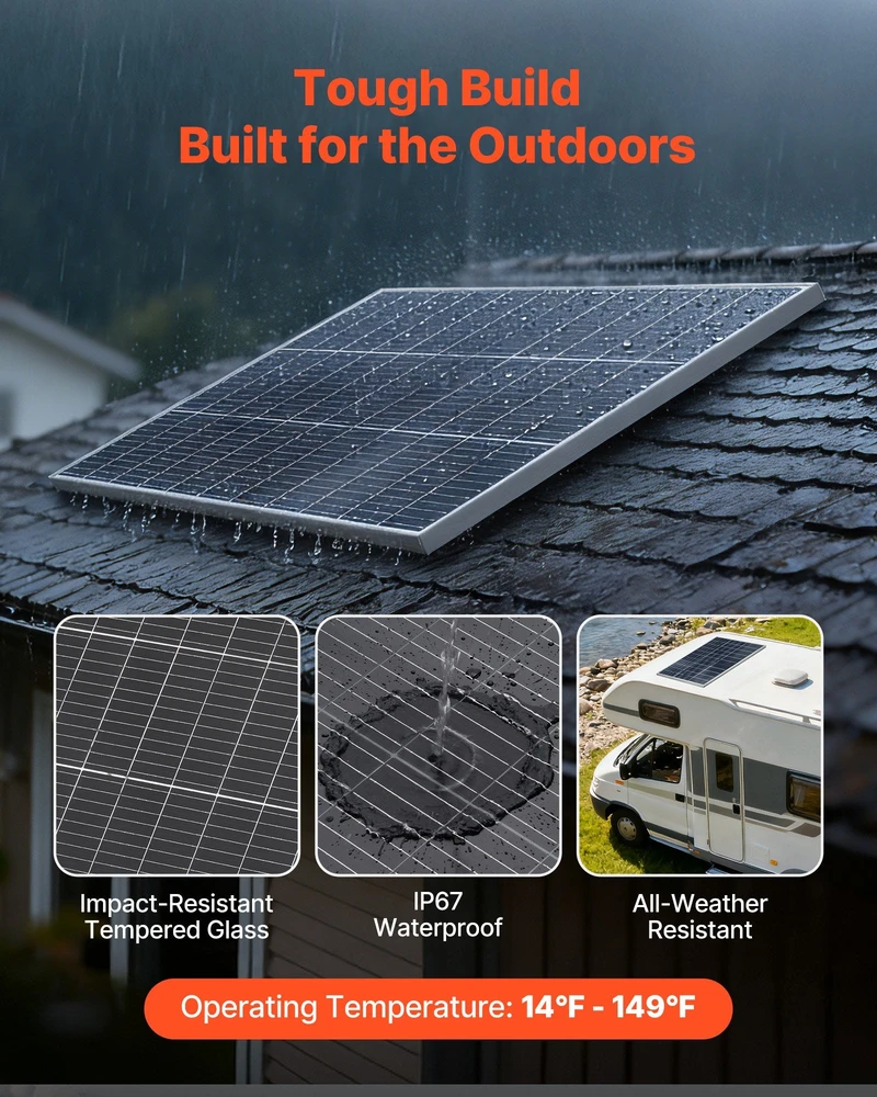 VEVOR 2 vnt. 100W bifacialiniai saulės moduliai