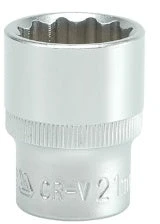 YATO Dvylikabriaunė galvutė 1/2" trumpa 21 mm