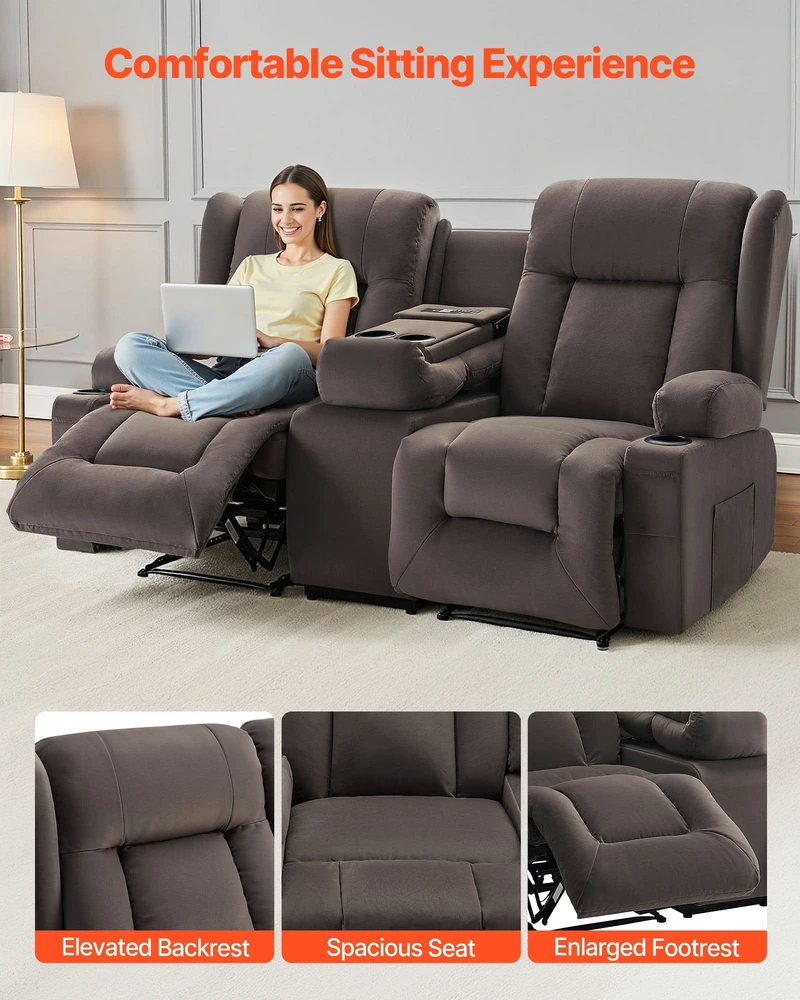 Sofa VEVOR Elektrinis lovos krėslas su masazu ir šildymu