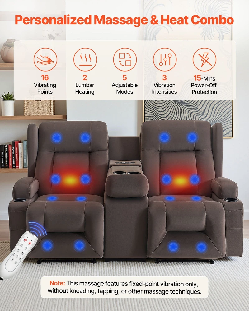 Sofa VEVOR Elektrinis lovos krėslas su masazu ir šildymu