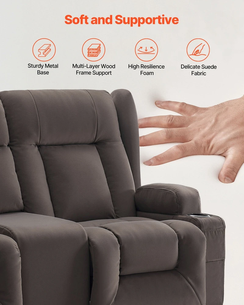 Sofa VEVOR Elektrinis lovos krėslas su masazu ir šildymu