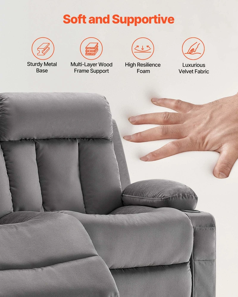 VEVOR Elektrinė dvivietė sofa su masažu ir USB