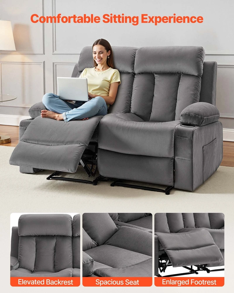 VEVOR Elektrinė dvivietė sofa su masažu ir USB