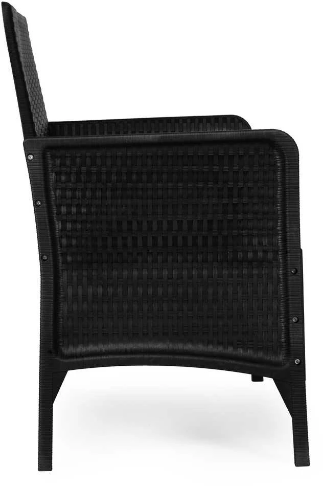 Dvivietė sodo sofa su pagalvėle, suolas balkonui, terasai, sodui, juodas, „MultiGarden“
