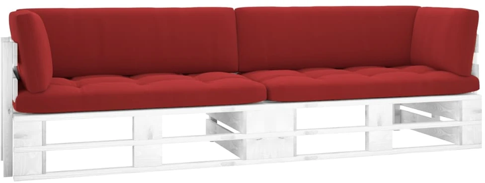 Lauko baldų komplektas Dvivietė sofa iš palečių su pagalvėlėmis, impregnuota pušis