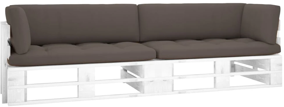 Dvivietė sofa iš palečių su pagalvėlėmis, impregnuota pušis