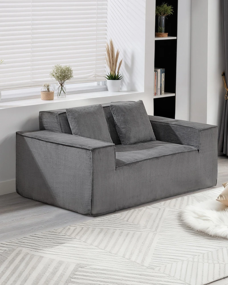 VEVOR Dviejų vietų šviesiai pilkas sofa be surinkimo