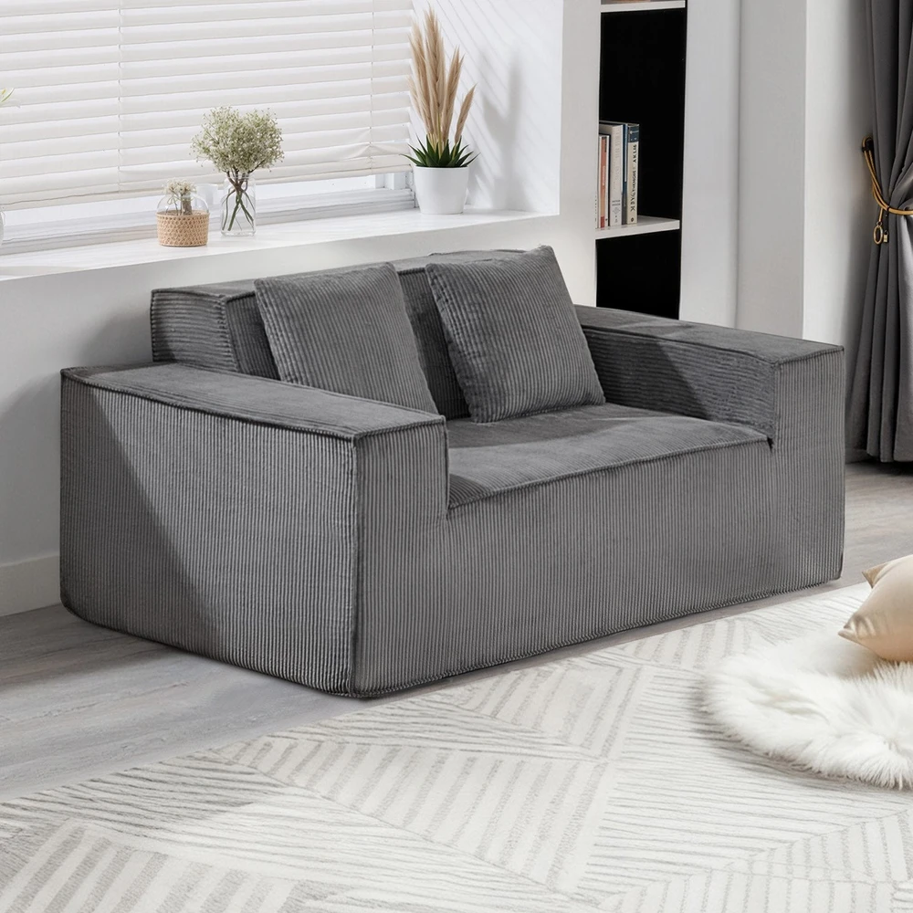 VEVOR Dviejų vietų šviesiai pilkas sofa be surinkimo