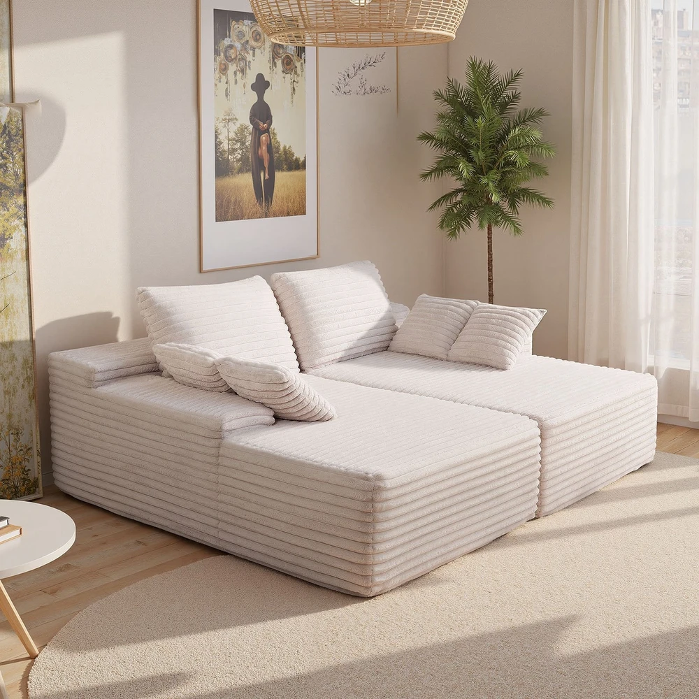 VEVOR Dviguba poilsio sofa iš velvetinio audinio