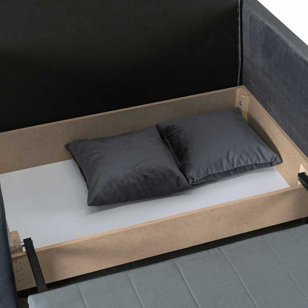 Mebel Elite MEBELELITE VERO 2 dvivietis fotelis-lova, 195 × 112 cm, pilkas
