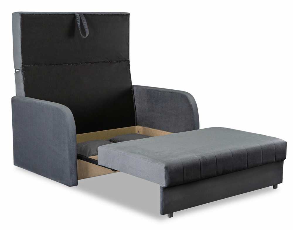 Mebel Elite MEBELELITE VERO 2 dvivietis fotelis-lova, 195 × 112 cm, pilkas