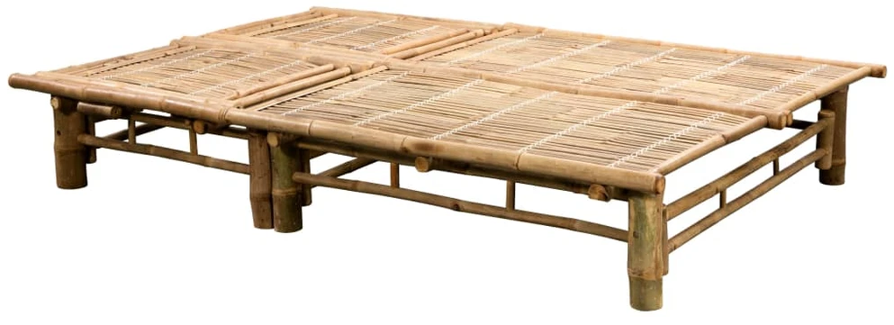 Dvivietis saulės gultas su čiužinukais, bambukas