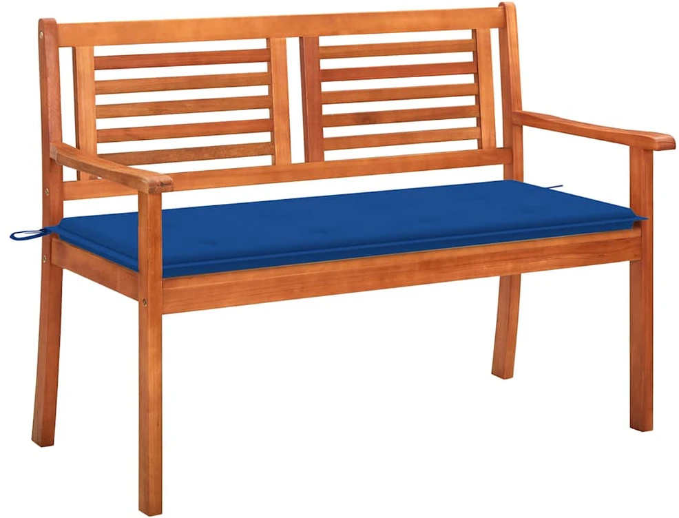 Dvivietis sodo suoliukas su pagalvėle, 120cm, eukalipto masyvas