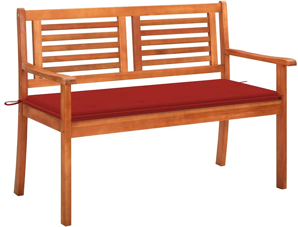 Dvivietis sodo suoliukas su pagalvėle, 120cm, eukalipto masyvas
