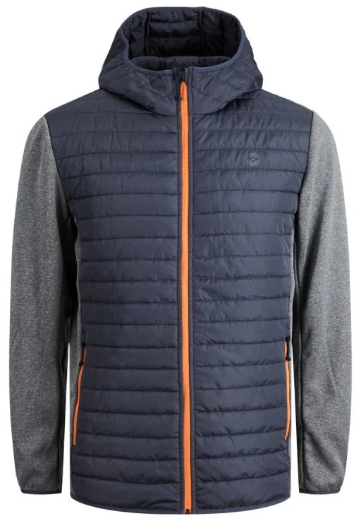 Dygsniuota striukė su gobtuvu Jack&Jones JJEMULTI, pilka melanžinė