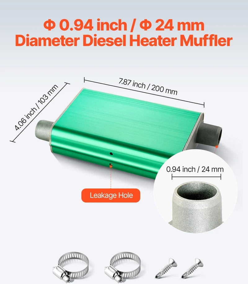 VEVOR Dyzelinio šildytuvo duslintuvas 24 mm