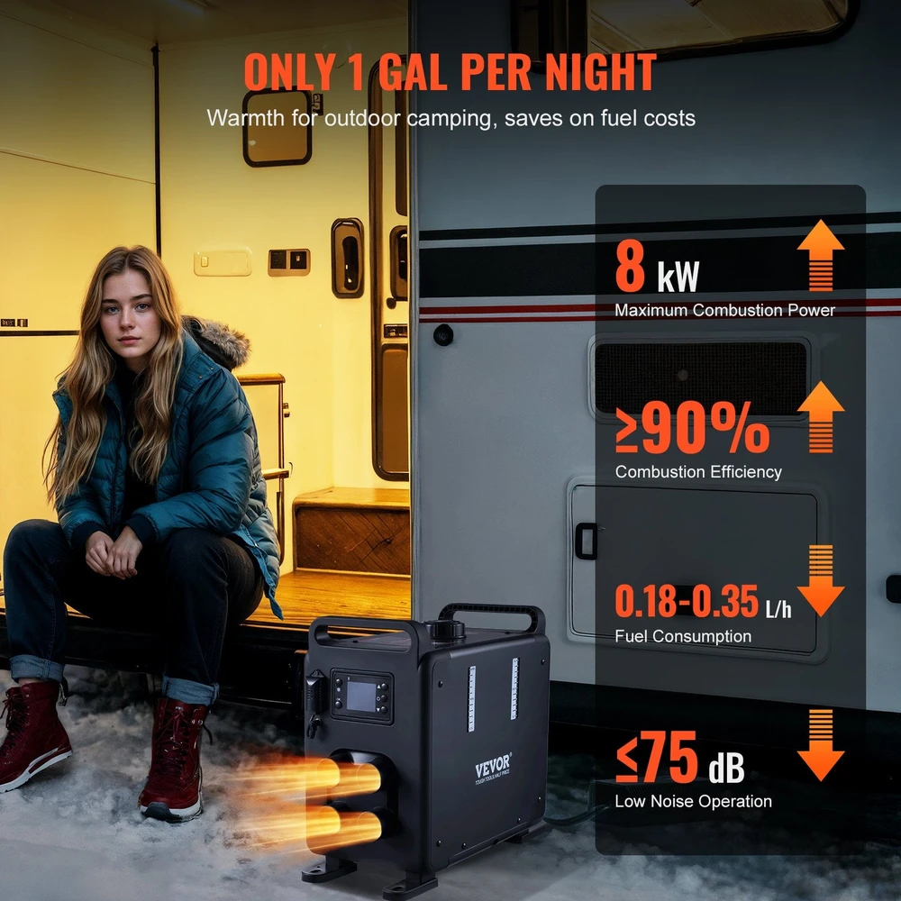 Vevor Dyzelinė automobilių autonominė šildytuvas 12V/24V