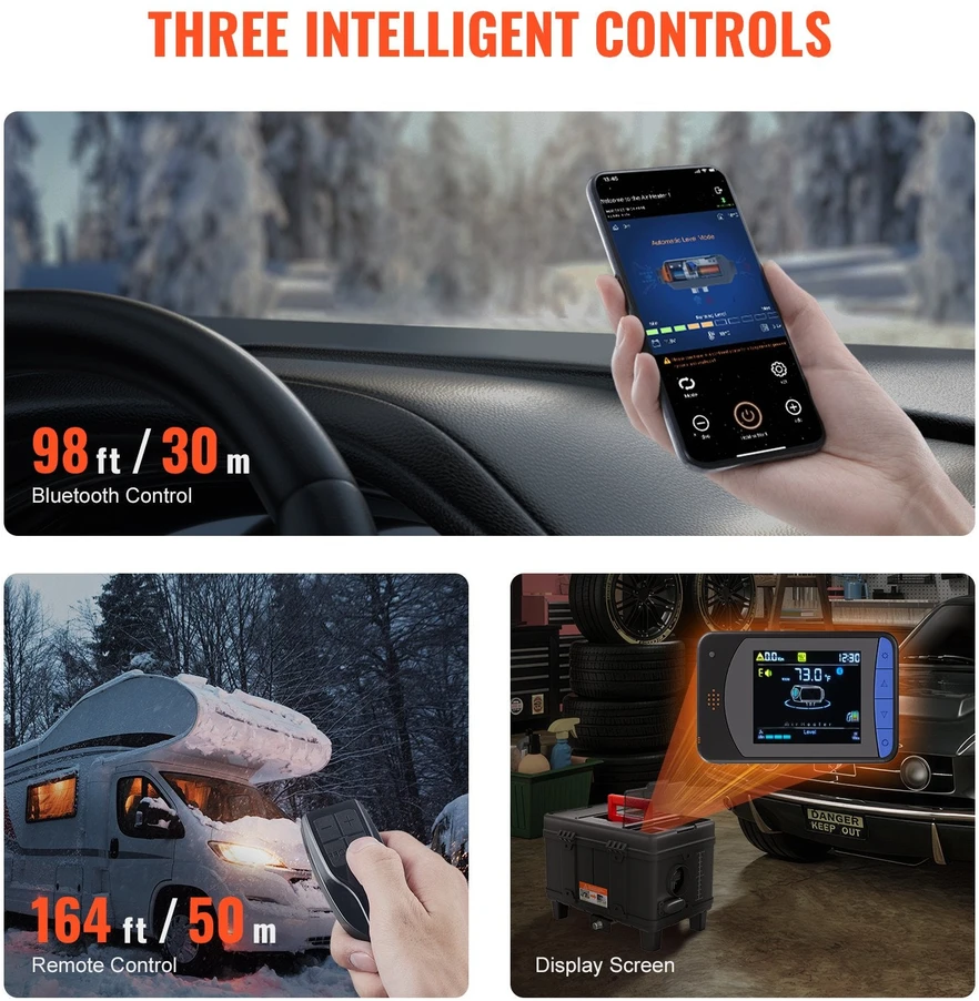 VEVOR Dyzelinio oro šildytuvas su Bluetooth valdymu