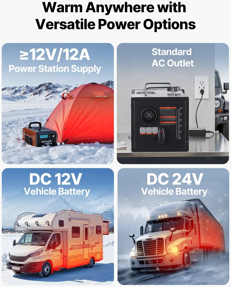 VEVOR Nešiojamas dyzelinis šildytuvas 8 kW su Bluetooth