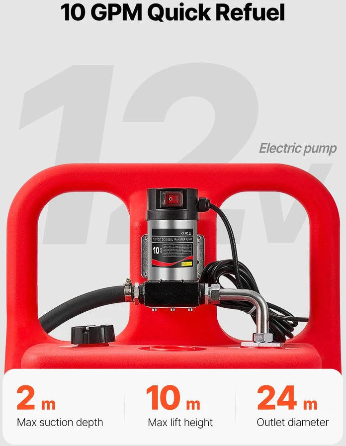 VEVOR Dyzelino perkėlimo talpa, 121 litras su elektrine pompa