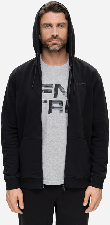 Džemperis Finntrail LOGO ZIP Juodas 6832