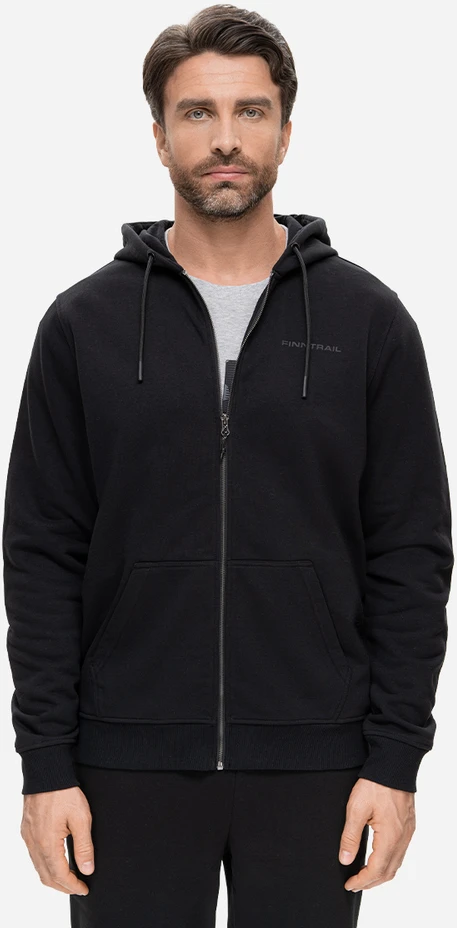 Džemperis Finntrail LOGO ZIP Juodas 6832