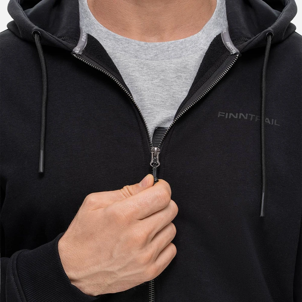 Džemperis Finntrail LOGO ZIP Juodas 6832