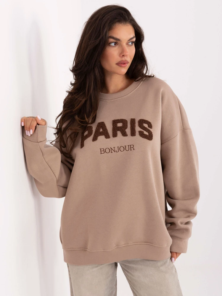 Moteriškas rudas džemperis Paris Bonjour“