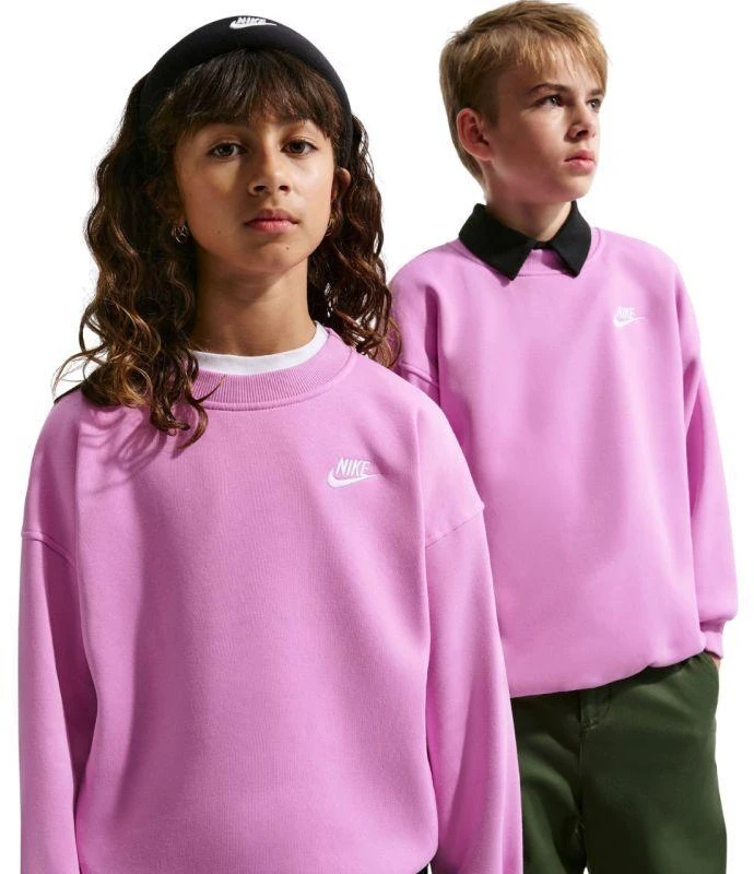 Džemperis Nike Sportswear Club Fleece Kids' rožinės spalvos FD2923 503