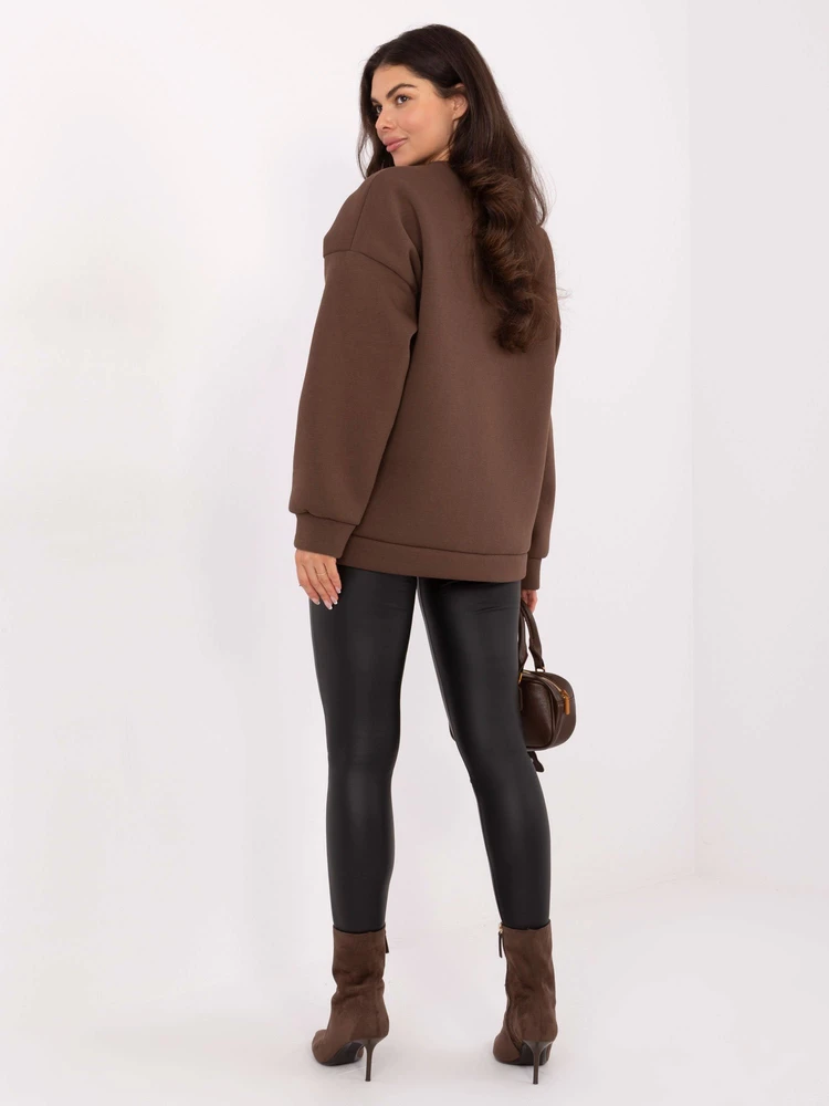 Džemperis oversize kirpimo rudas