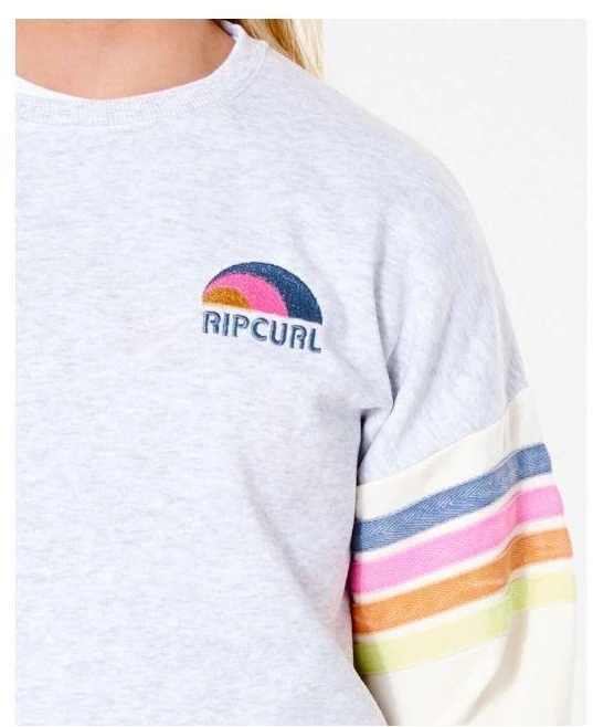 Džemperis RIP CURL Surf Revival Crew – mergaitėms – šviesiai pilkas